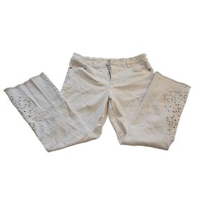 Philosophy Republic Women's White Zipper Designs Accent Pants Size 14